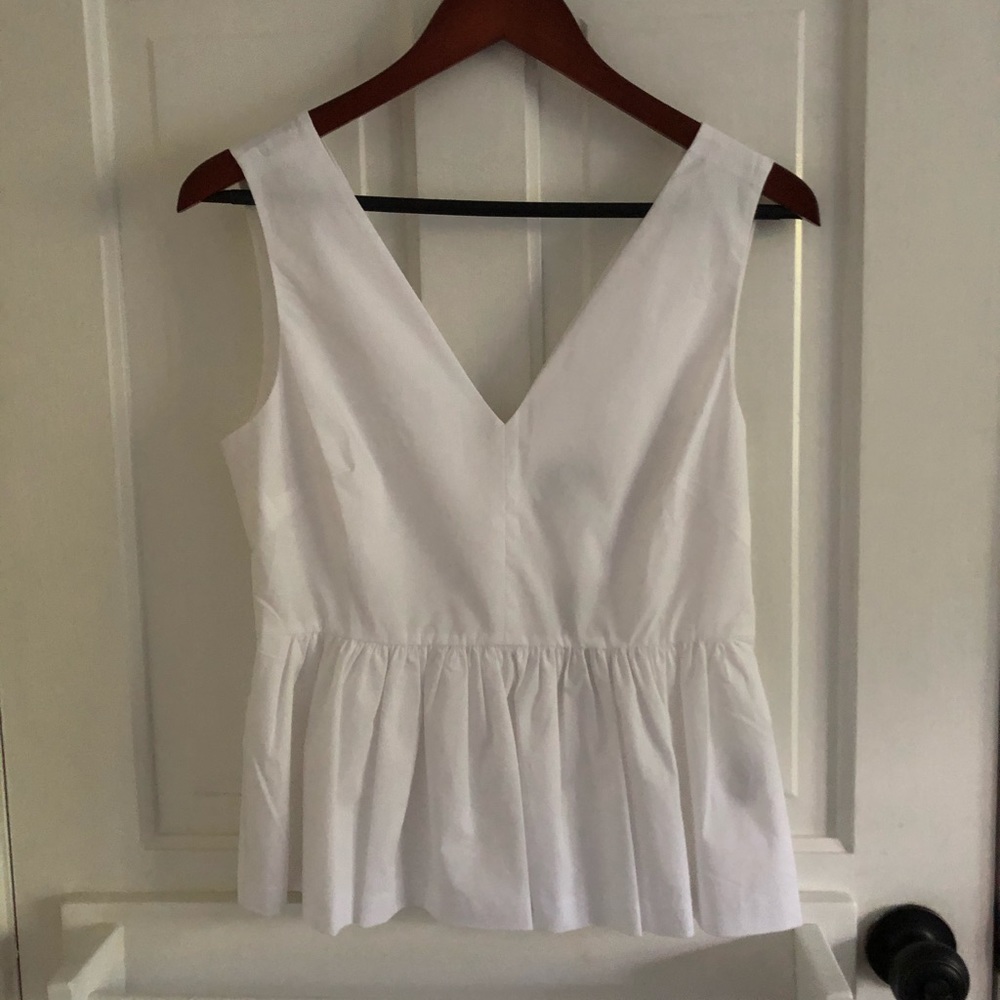 J. Crew white peplum top